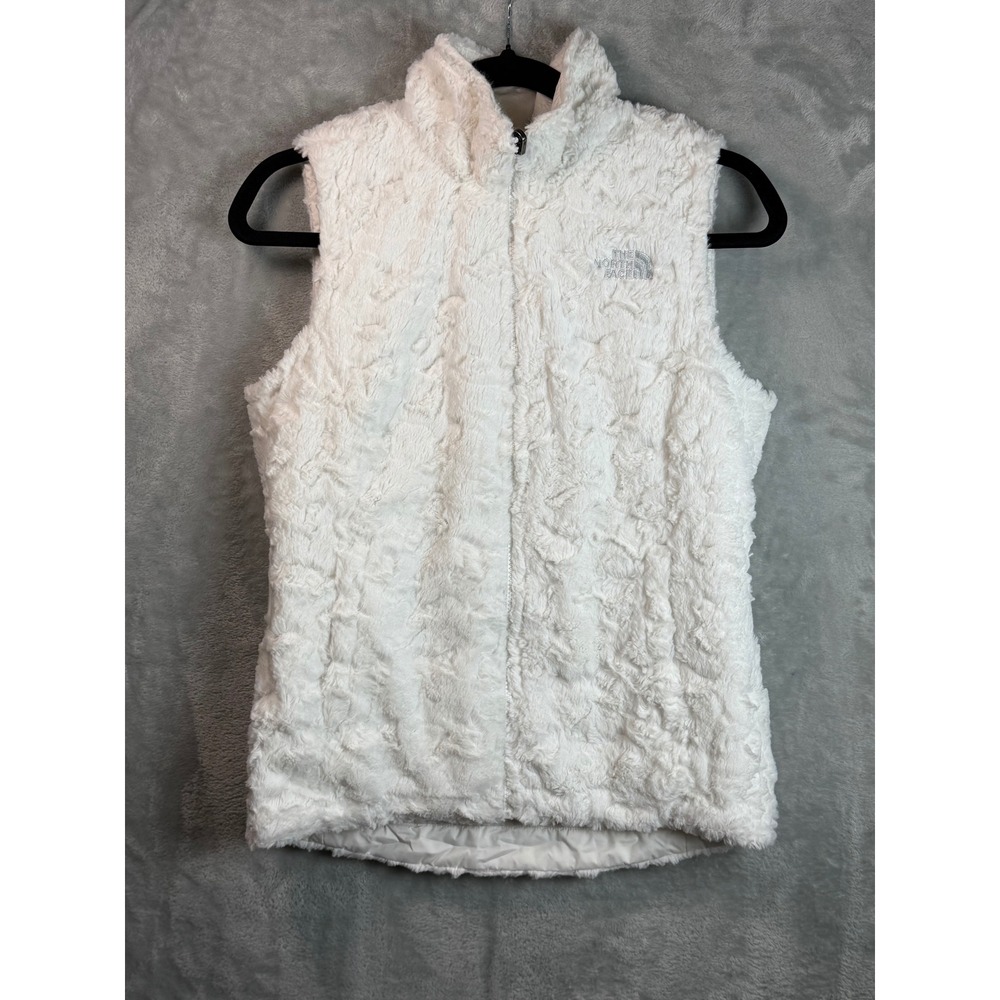 THE NORTH FACE Womens Medium White Reversible Faux Fur Insulated Quilted Vest
